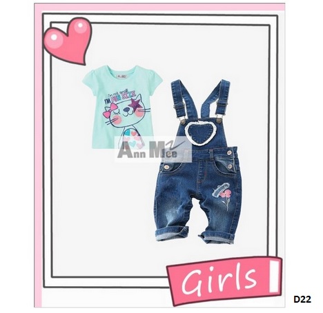 setelan kaos overall anak cewek